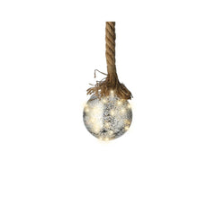 Lumineo BO Micro-Led Hanging Ball 14cm - Silver/Classic Warm