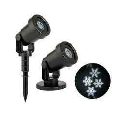 Lumineo Led Snowflake Projector with Rotating Effect and 15m2 Coverage - Cool White