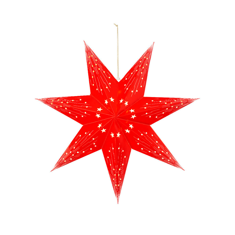 Lumineo BO Led Hanging Paper Star 40cm - Red/Warm White