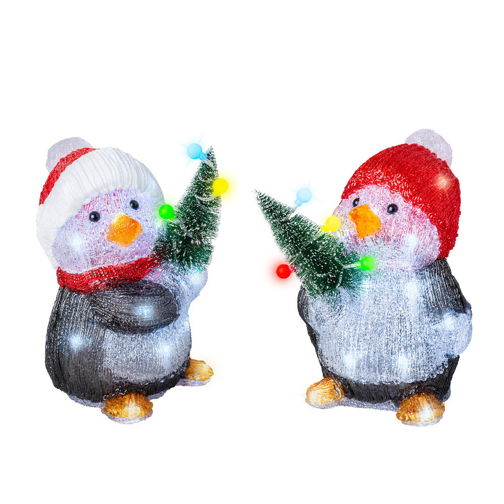 Lumineo BO Led Acrylic Penguin Figure 26cm - 2 Assorted