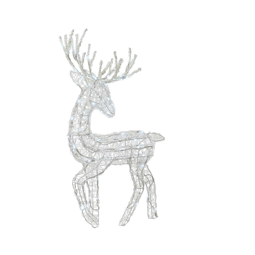 Lumineo Led Acrylic Reindeer Looking Back with Flashing Effect 94cm - Cool White