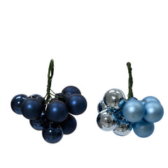 Decoris Glass Bauble Bundle on Wire - Blue