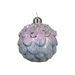 Decoris Glass Bauble Set of 3 Pieces with Pinecone Finish 8cm - Iris