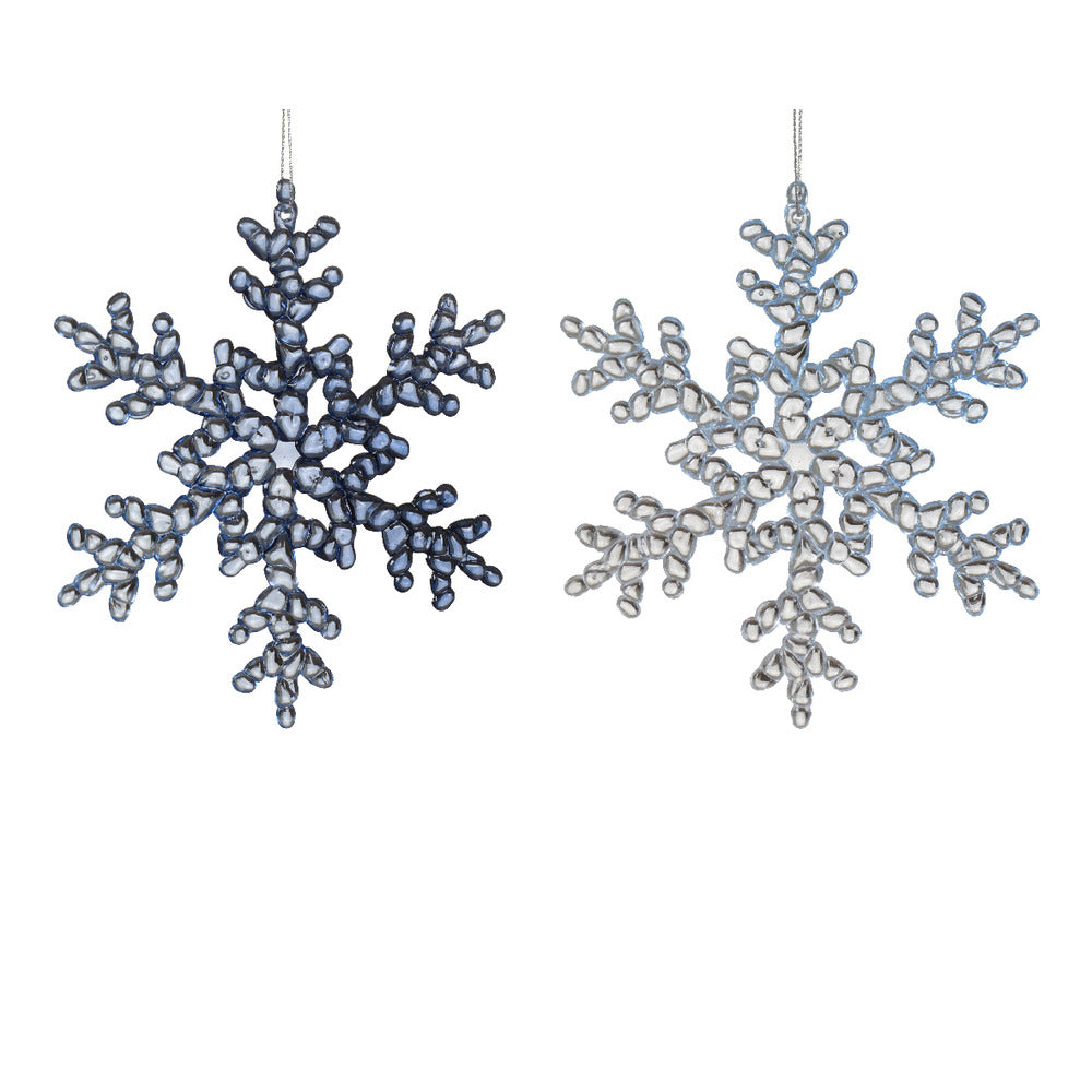 Decoris Hanging Acrylic Snowflake 15cm - 2 Assorted