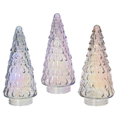 Decoris Glass Tree Figure 23cm - 3 Assorted Shades of Iris,