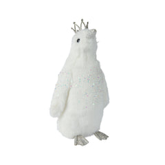 Decoris Polyester Penguin with Glitter Crown 30cm,