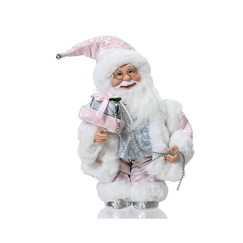 Decoris Polyester Moveable Santa Figure 46cm - Pink,