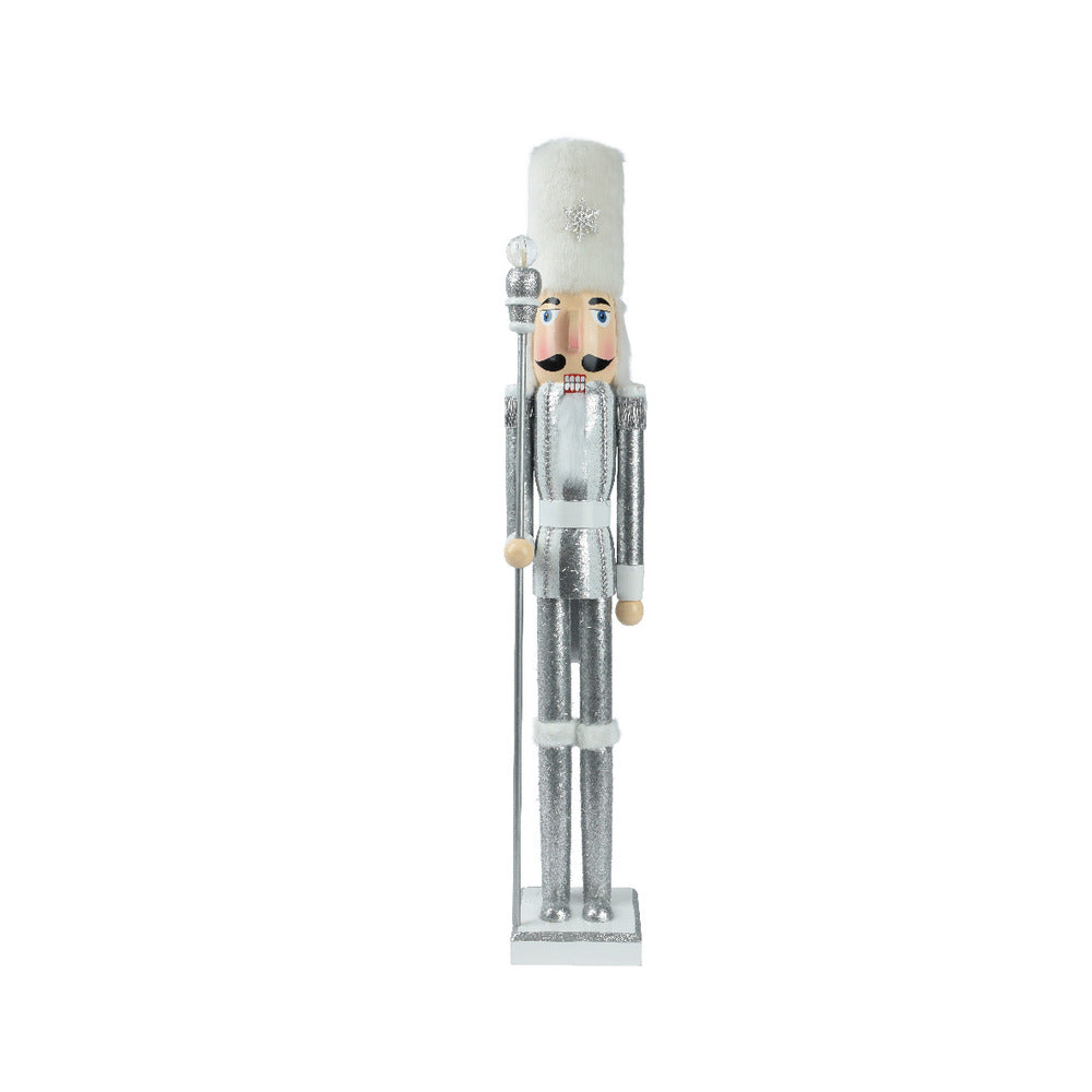 Decoris Pinewood Nutcracker 76cm - Silver,