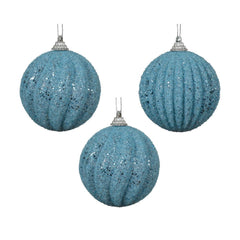 Decoris Foam Bauble with Beads and Glitters 8cm - 3 Assorted,