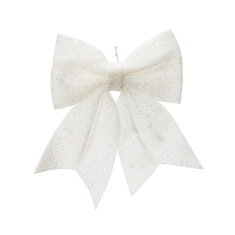 Decoris Polyester Bow Set of 2 Pieces 15cm - White,
