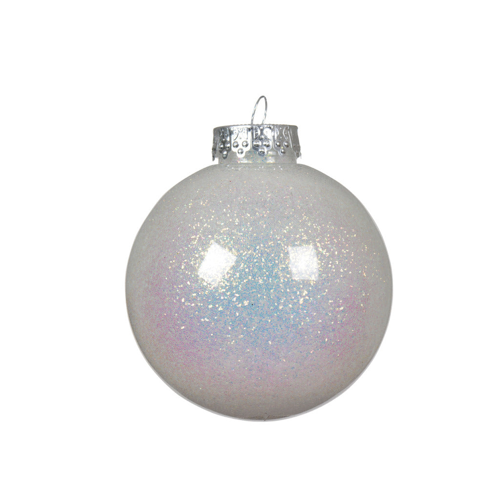 Decoris Shatterproof Bauble with Glitter 8cm - Iris,