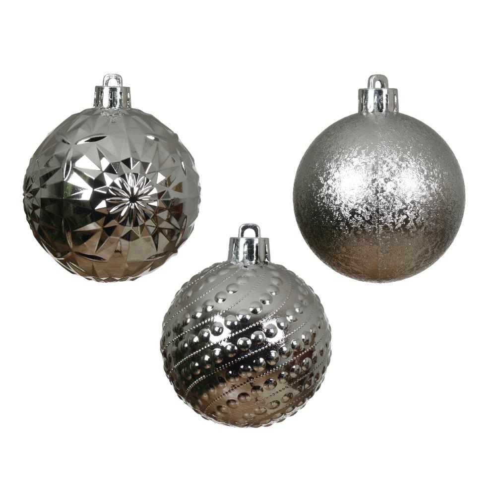 Decoris Shatterproof Bauble Pack of 5 Pieces 7cm - Silver