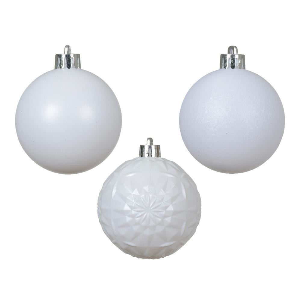 Decoris Shatterproof Bauble Pack of 5 Pieces 7cm - White