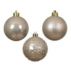 Decoris Shatterproof Bauble Pack of 5 Pieces 7cm - Pearl