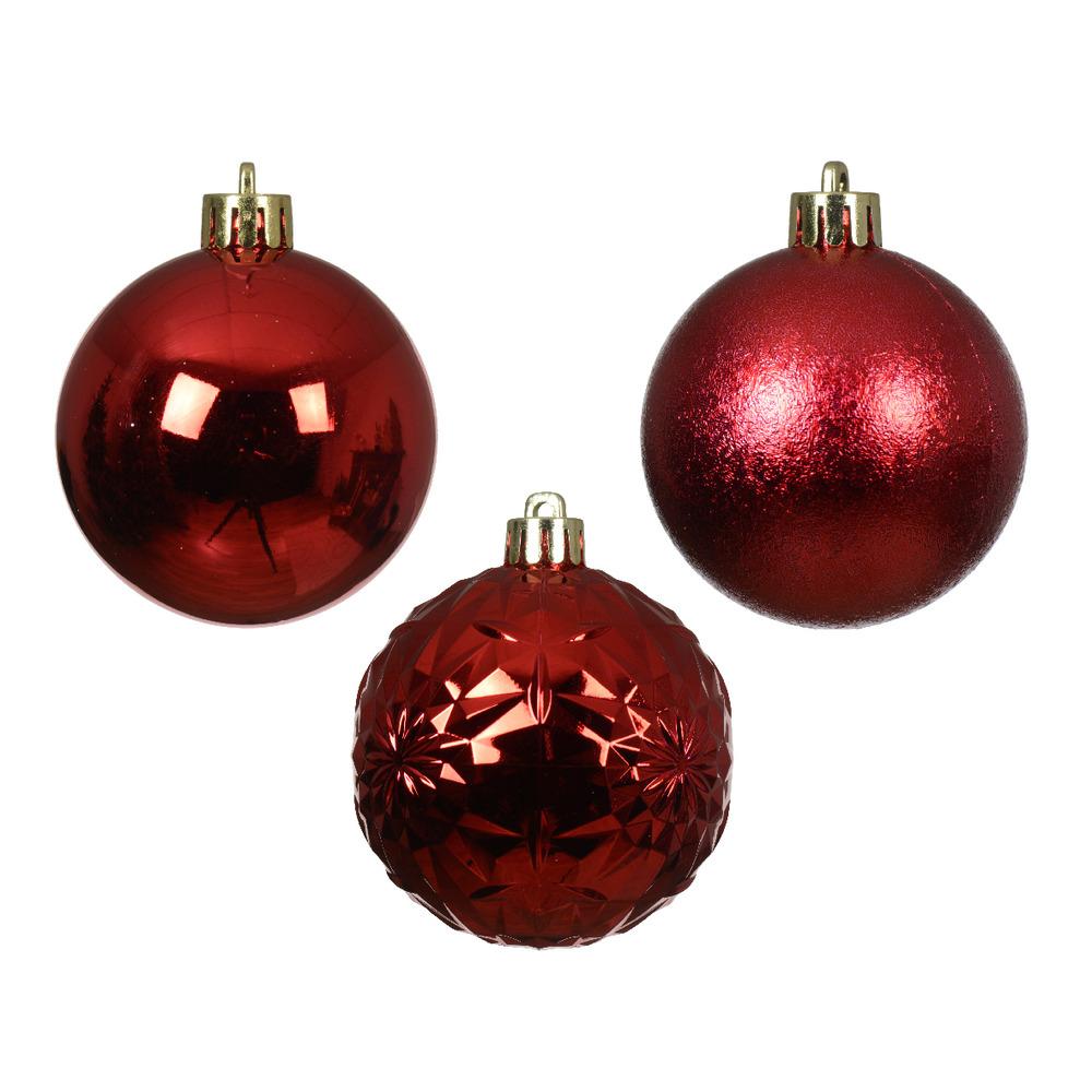 Decoris Shatterproof Bauble Pack of 5 Pieces 7cm - Christmas Red