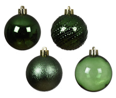 Decoris Shatterproof Bauble Pack of 7 Pieces 6cm - Pine Green