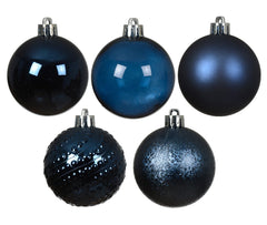 Decoris Shatterproof Bauble Pack of 7 Pieces 6cm - Night Blue