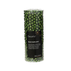Decoris Plastic Beaded Garland 10m - Pine Green,
