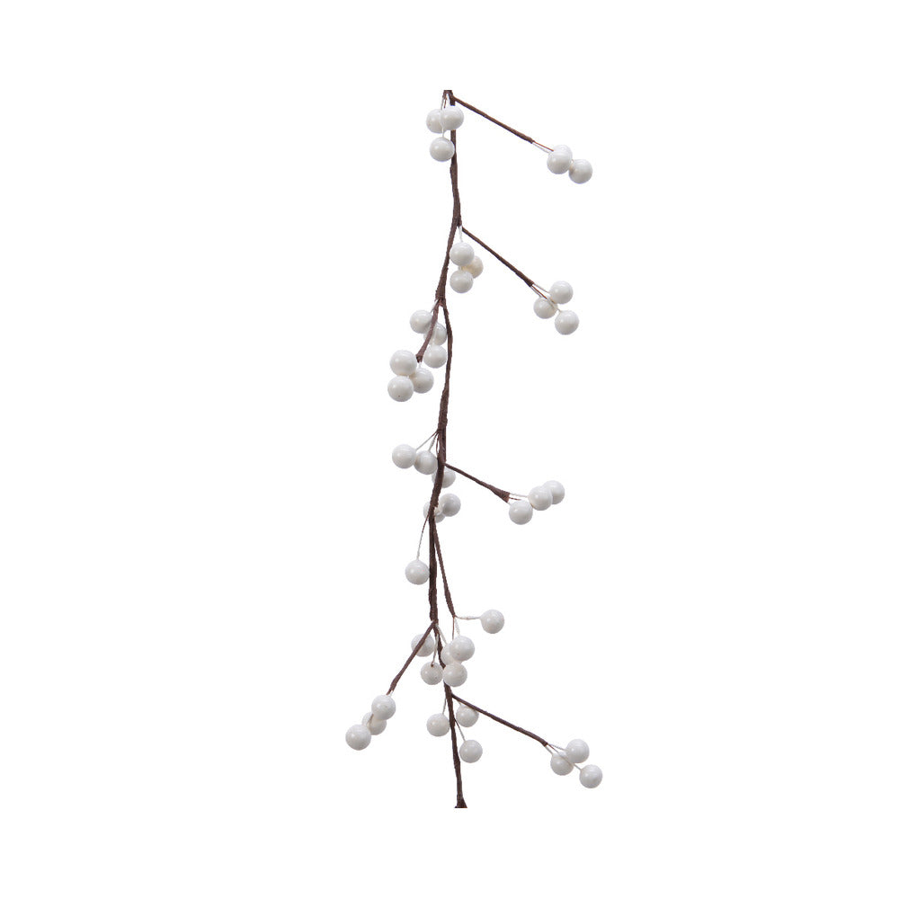 Decoris Garland with Foam Berries 130cm - White