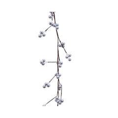 Decoris Garland with Foam Berries 130cm - Silver