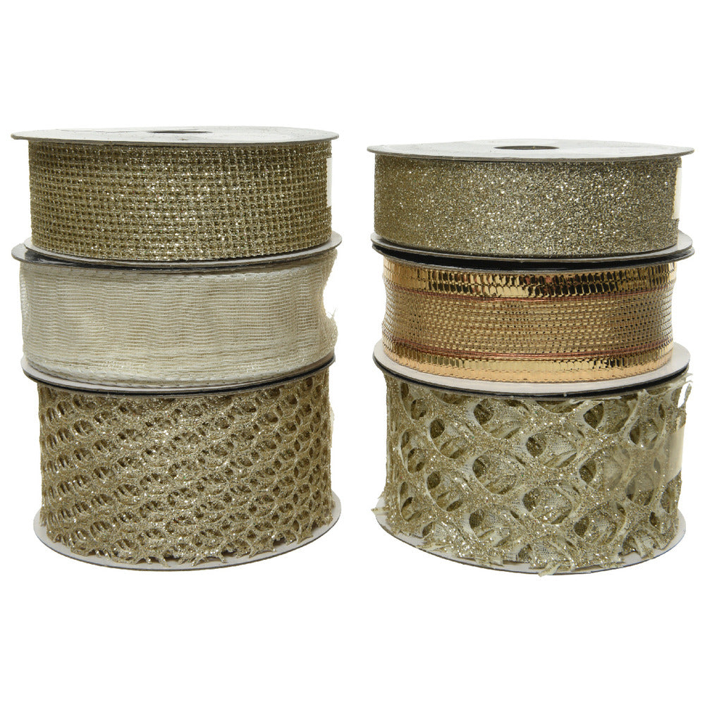Decoris Polyester Ribbon 800cm - 6 Assorted,