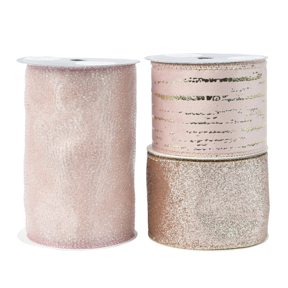 Decoris Polyester Ribbon 270cm - 3 Assorted Pink,