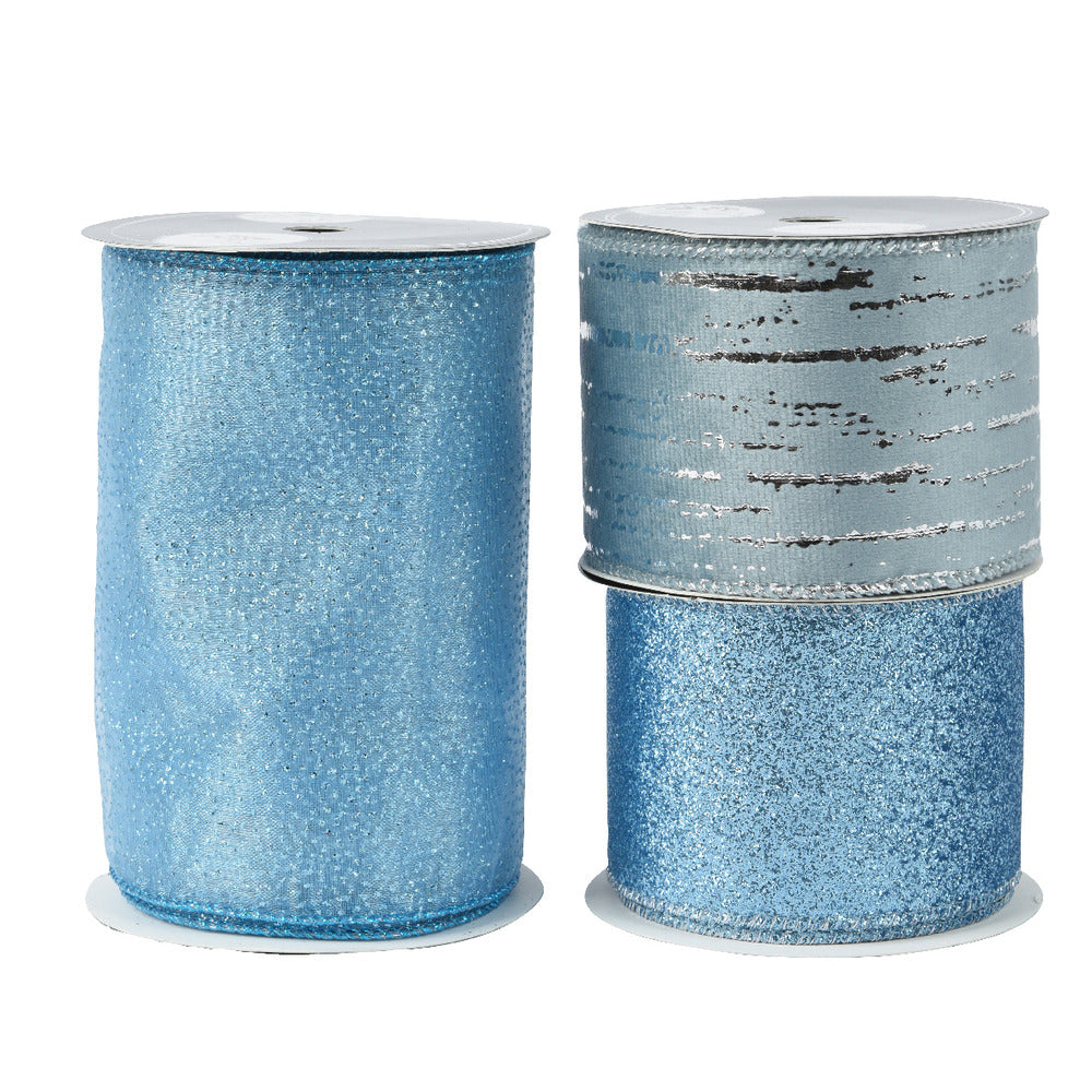 Decoris Polyester Ribbon 270cm - 3 Assorted Light Blue,