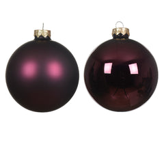 Decoris Shatterproof Bauble Box of 6 Pieces 6cm - Dark Mauve,
