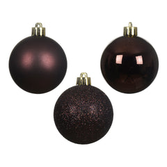 Decoris Shatterproof Baubles Box of 10 Pieces 6cm - Black Truffle