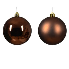 Decoris Shatterproof Bauble Box of 4 Pieces 10cm - Espresso,