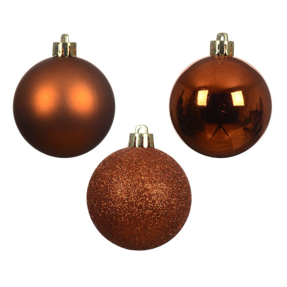 Decoris Shatterproof Bauble Box of 10 Pieces 6cm - Warm Cider,