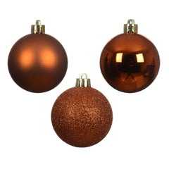 Decoris Shatterproof Bauble Box of 10 Pieces 6cm - Warm Cider,