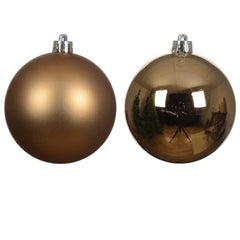 Decoris Shatterproof Bauble Box of 6 Pieces 8cm - Pecan Brown,