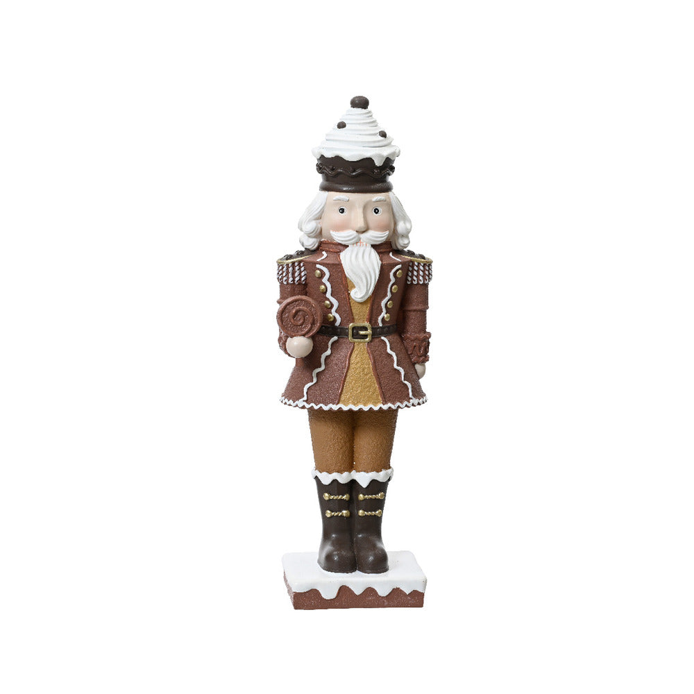 Decoris Polyresin Cake Nutcracker with Lollipop 30cm,