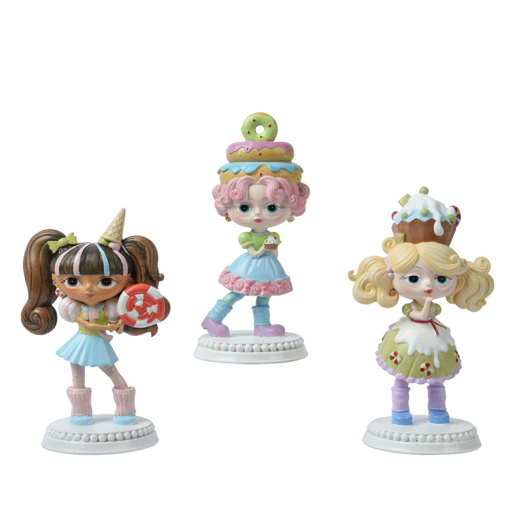 Decoris Polyresin Sweets Girl Figure 20cm - 3 Assorted,