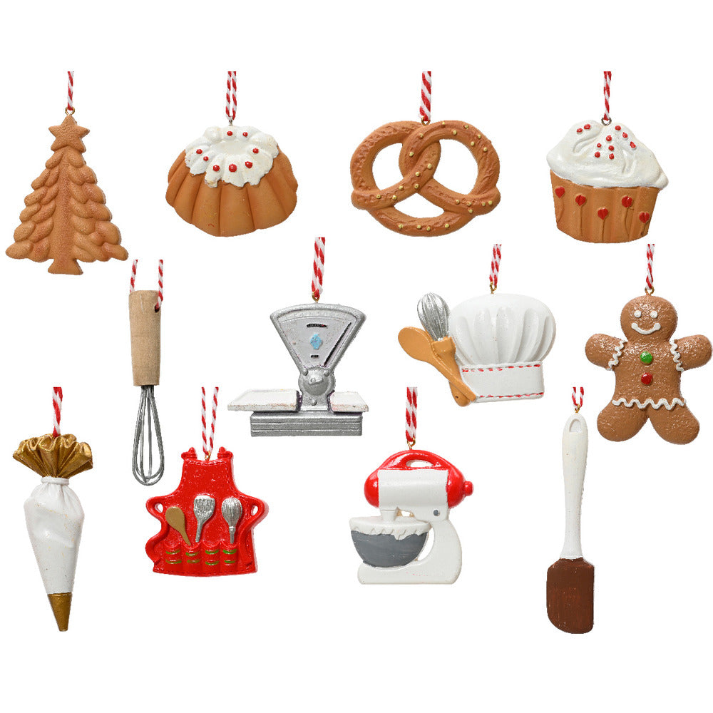 Decoris Hanging Polyresin Baking Figure 6cm - 12 Assorted,