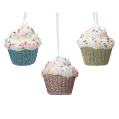 Decoris Hanging Foam Cupcake 7cm - 3 Assorted,