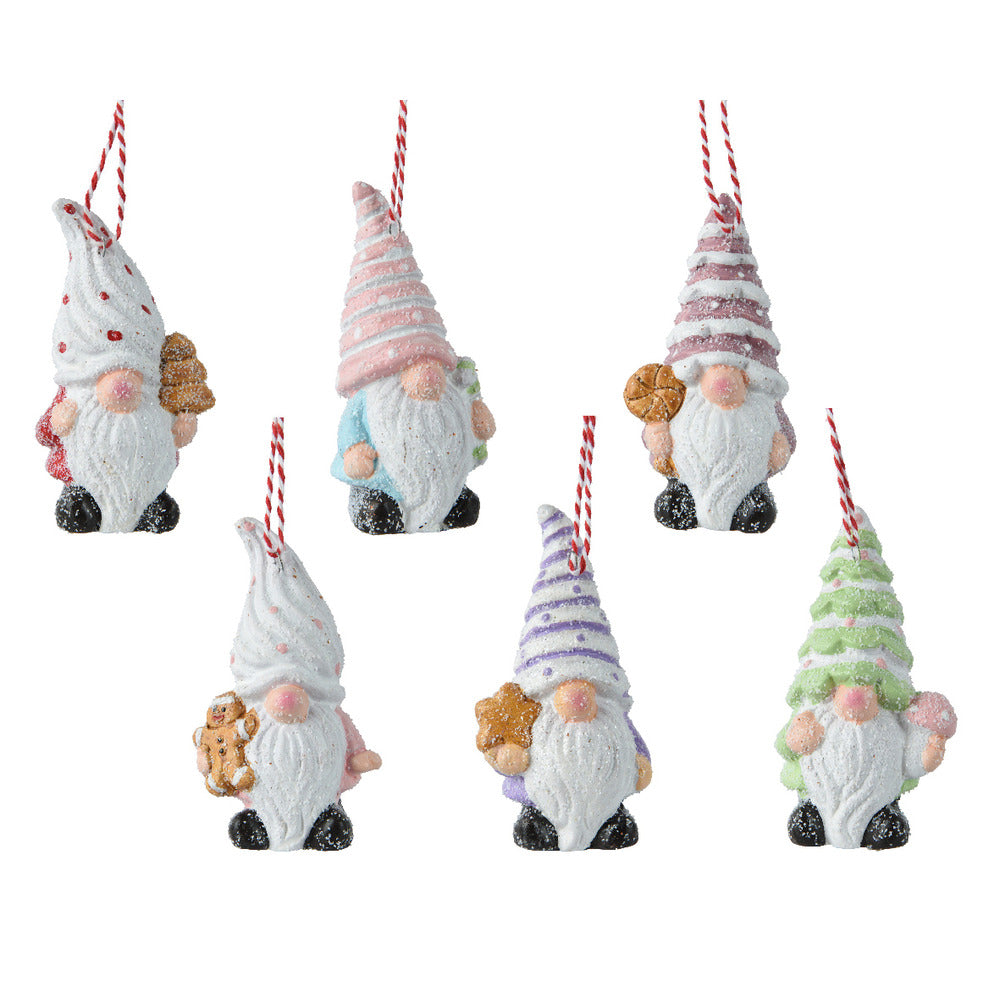 Decoris Hanging Terracotta Gnome 9cm - 6 Assorted,