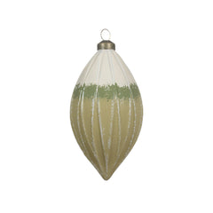 Decoris Hanging Glass Olive Ornament Set of 2 Pieces,
