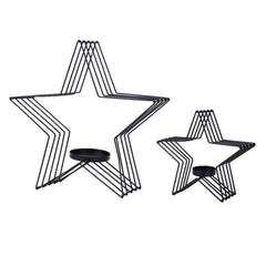 Decoris Iron Star Candleholder Set of 2 Pieces