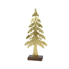 Decoris Iron Tree with Wooden Base and Hammered Finish 31cm,