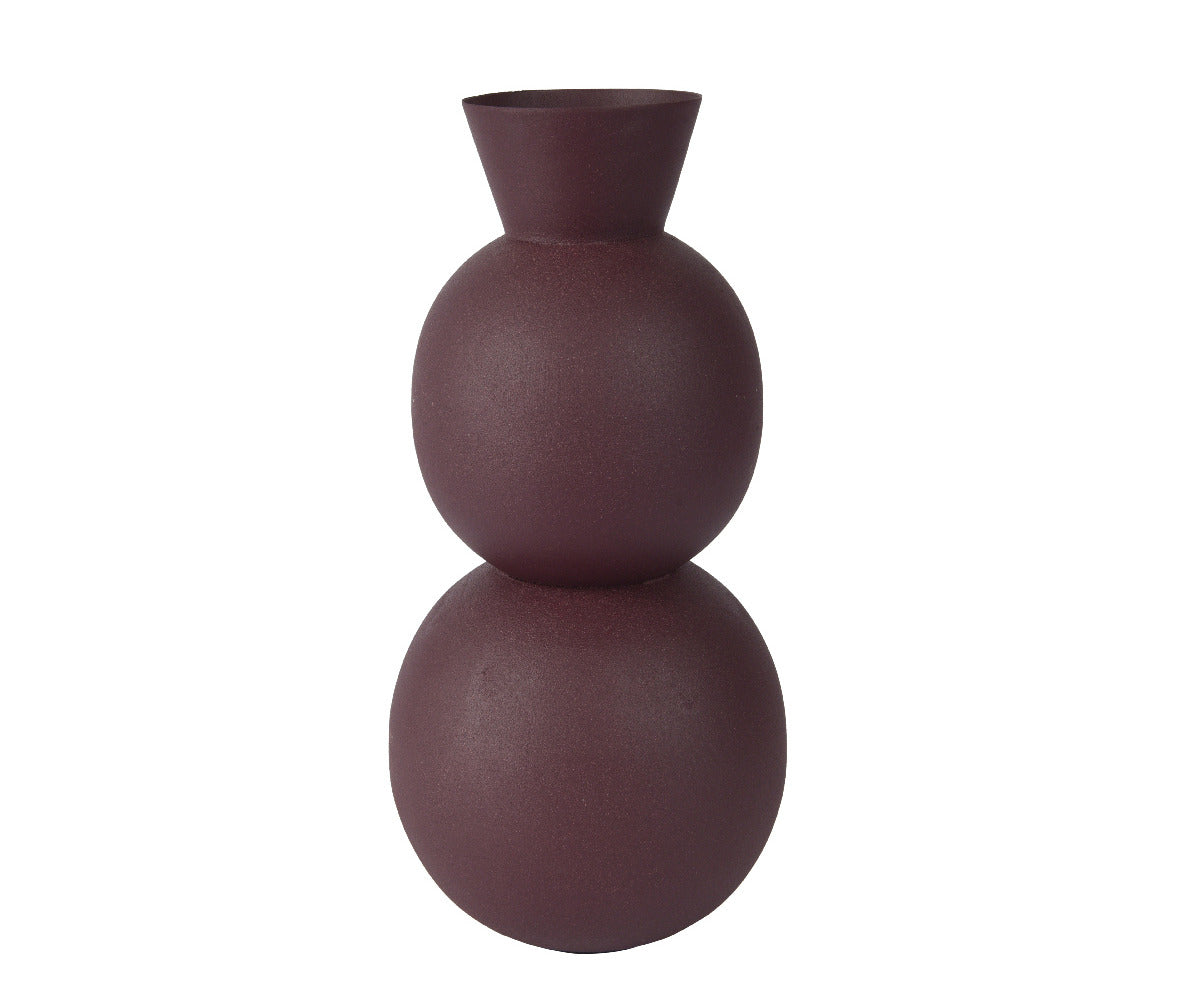 Decoris Iron Vase 37cm - Dark Mauve