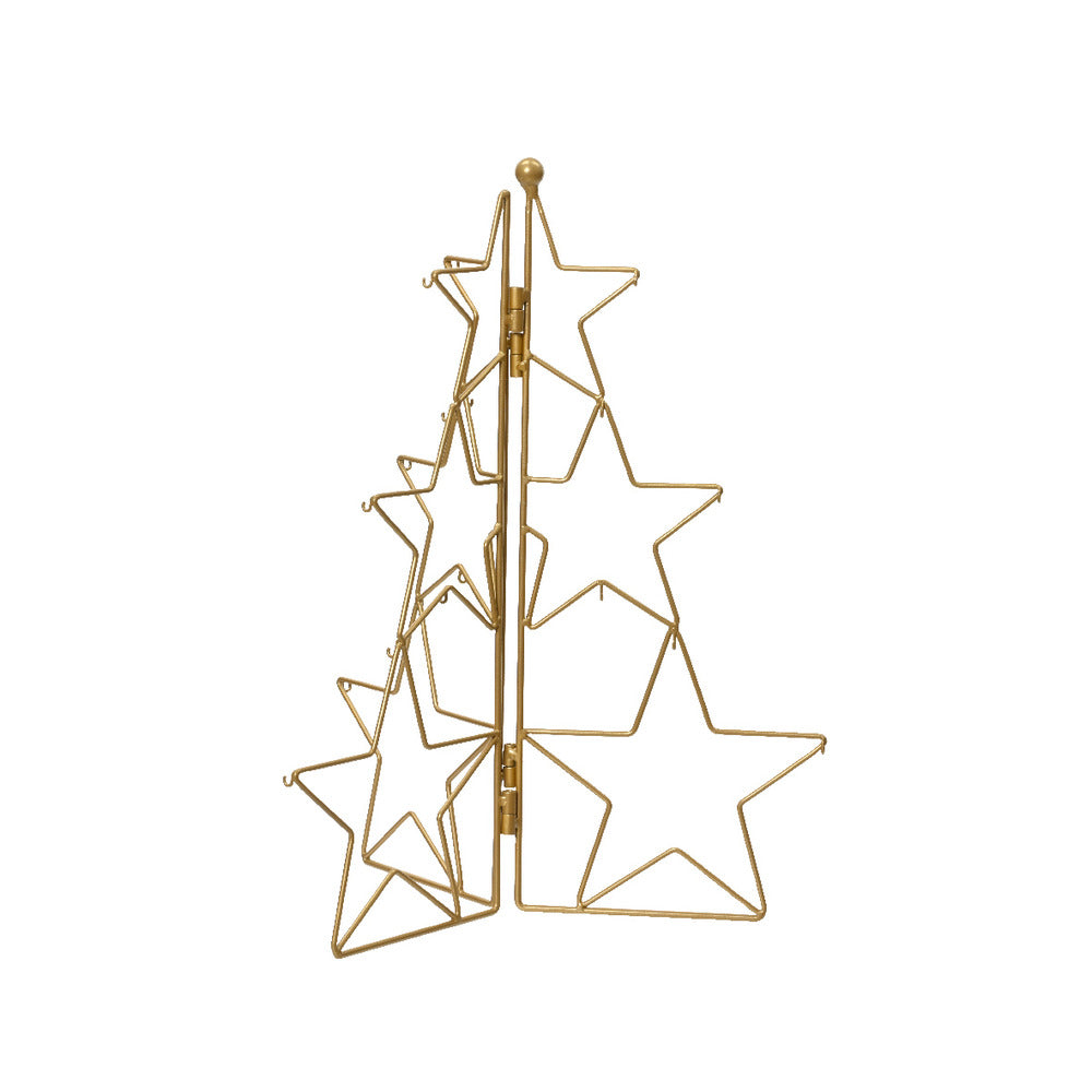 Decoris Tree of Iron Stars 34 x 40cm - Gold