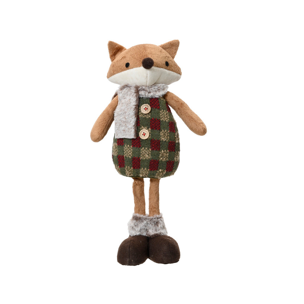 Decoris Polyester Standing Girl Fox 40cm - Green,