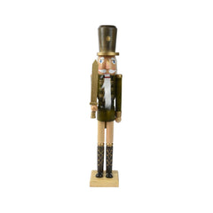 Decoris Pinewood Nutcracker with Sword 50cm - Green/Natural,