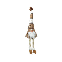 Decoris Polyester Sitting Gnome with Dangling Legs 65cm - Brown,