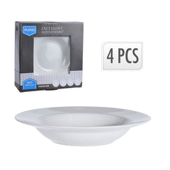 Porcelain Deep Plate 20.5cm x4 - White,