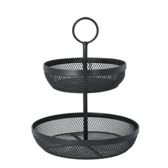 Homla Gridio Two-Story Basket  Black 31X26 cm