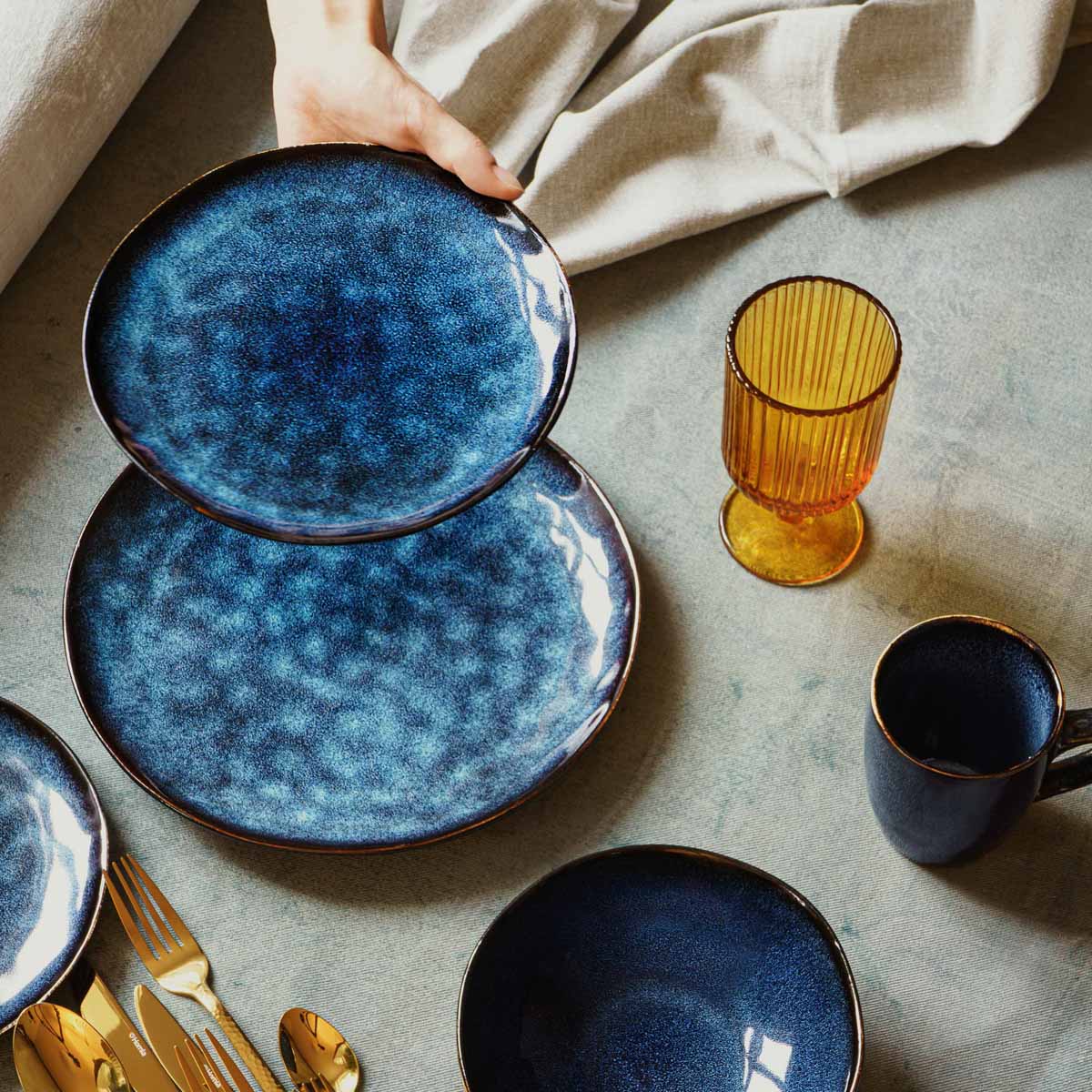 Homla Casper  Dinner Plate Navy Blue 27 cm