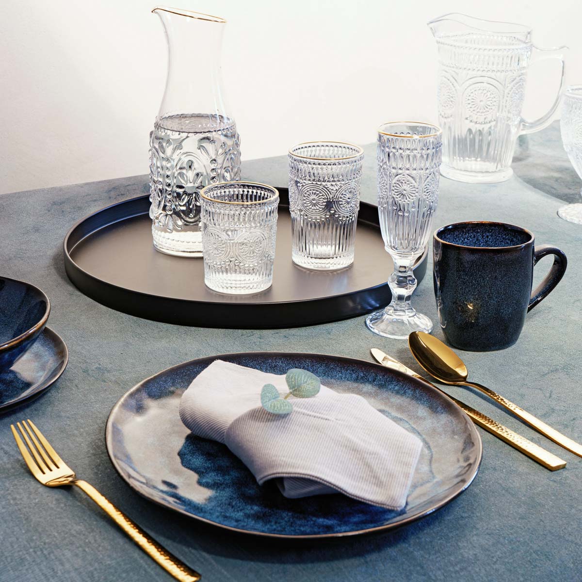 Homla Casper  Dinner Plate Navy Blue 27 cm